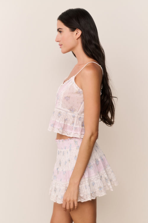 Aleni Mixed Print Cotton Top