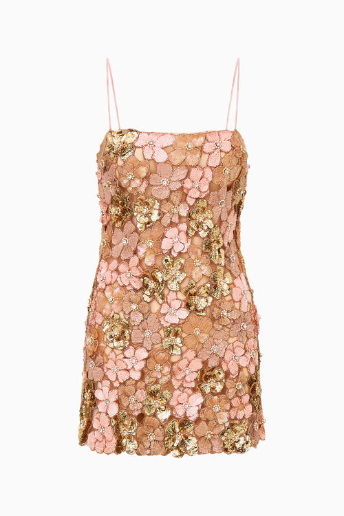 Aleria Sequin Floral Mini Dress