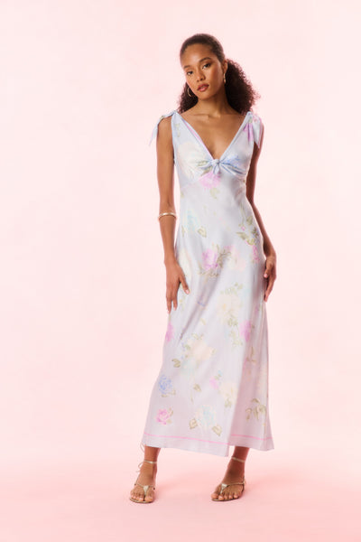 Perri Floral Scarf-Tie Maxi Dress