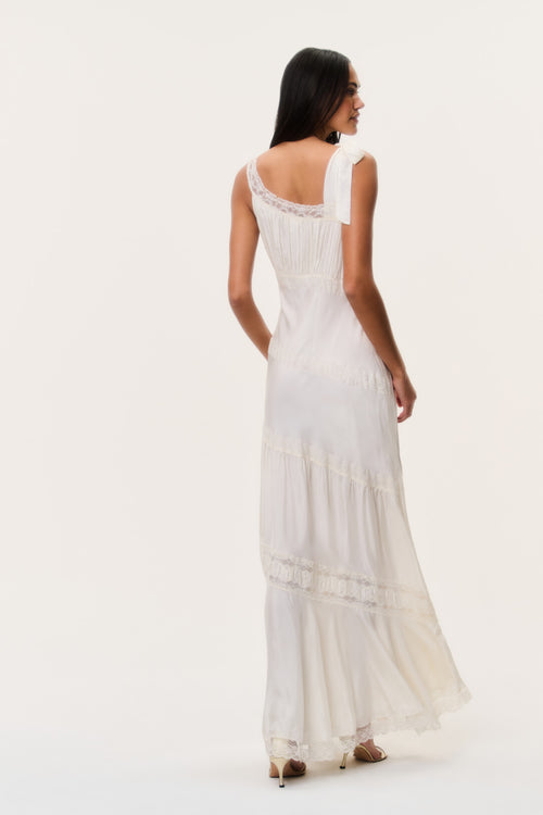 Andresy Silk Asymmetrical Maxi Dress