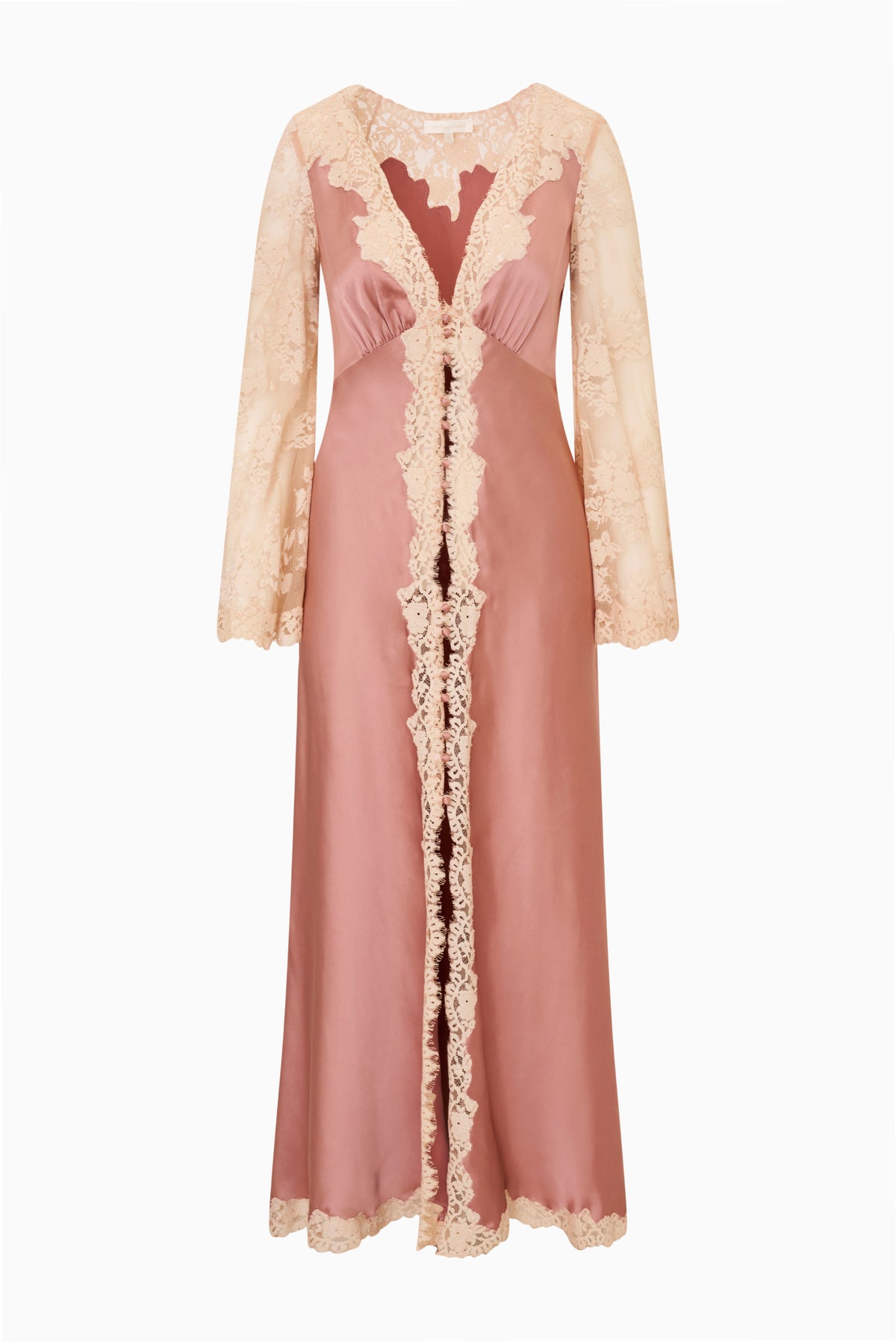Vittoria Satin and Lace Midi Dress