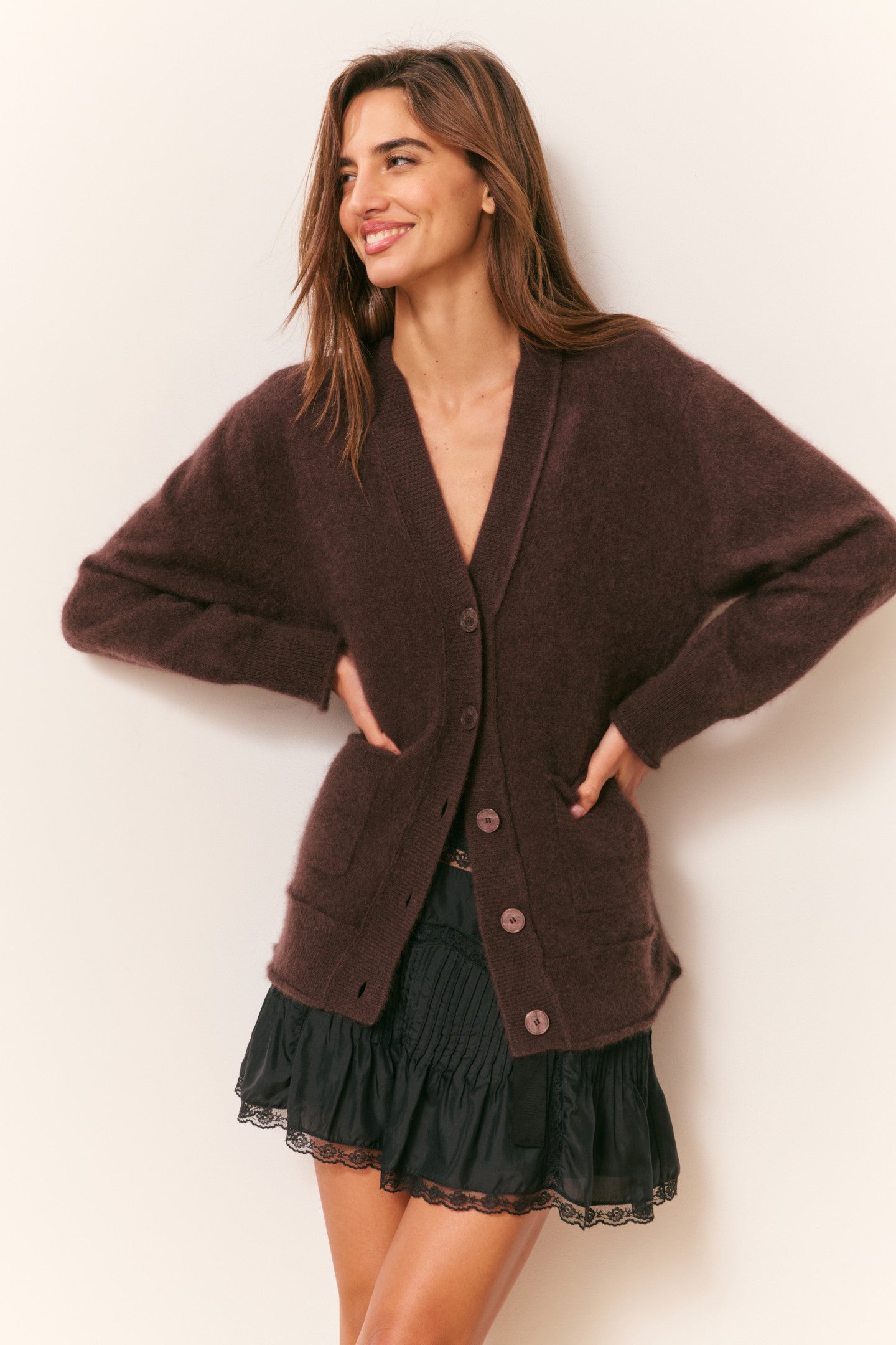 Applene Brushed Cashmere Cardigan