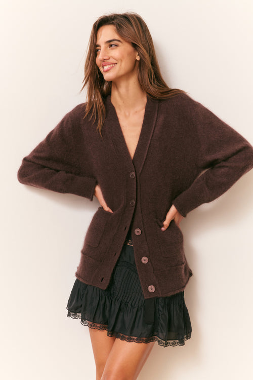 Applene Brushed Cashmere Cardigan