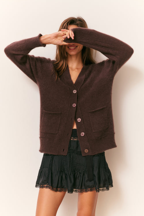Applene Brushed Cashmere Cardigan