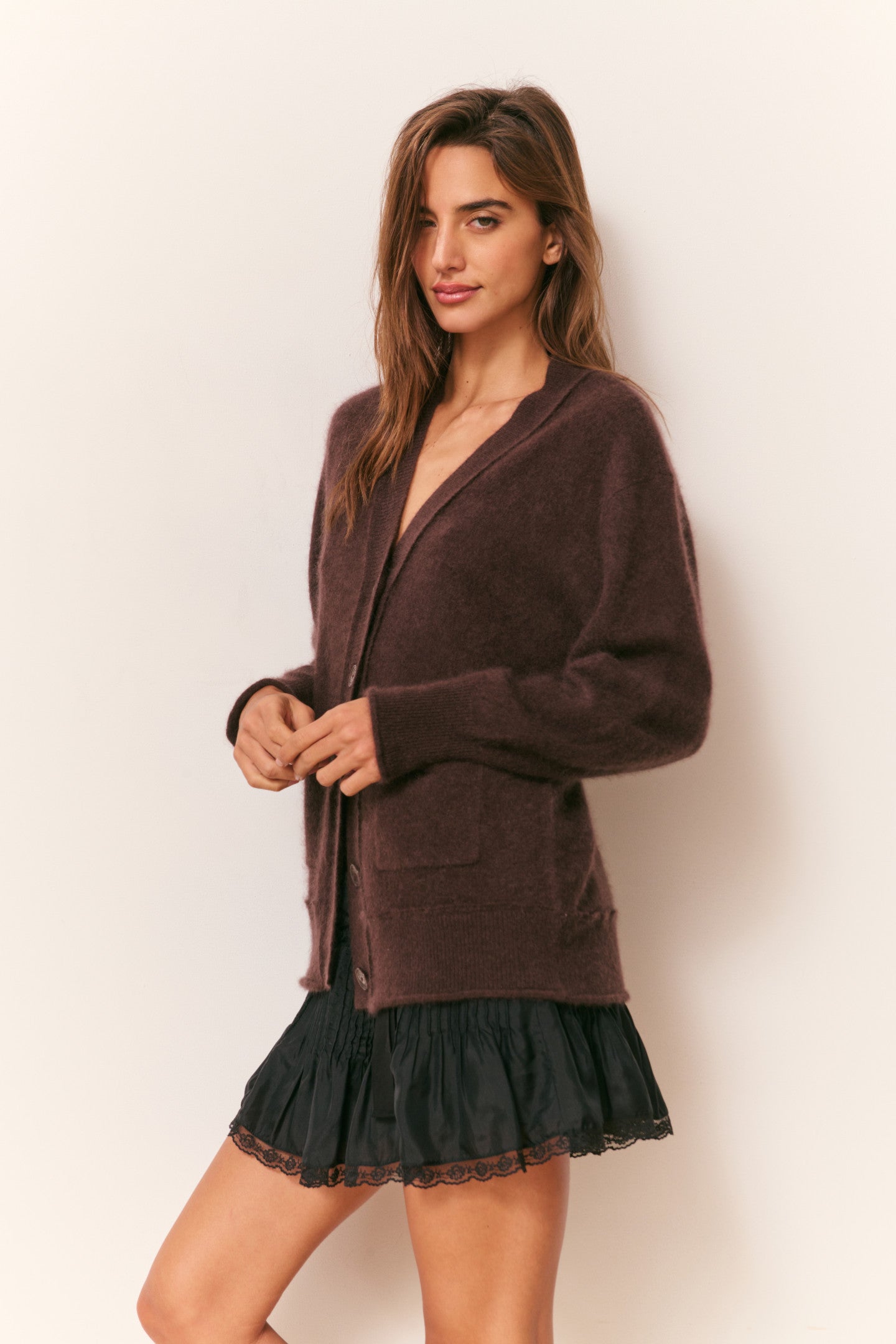 Applene Brushed Cashmere Cardigan