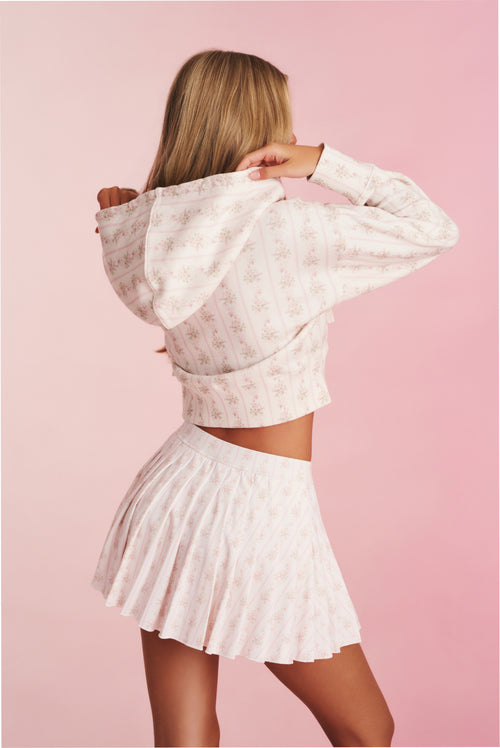 Arienne Cropped Floral Hoodie