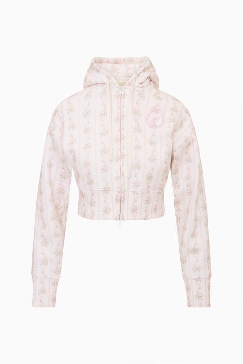 Arienne Cropped Floral Hoodie