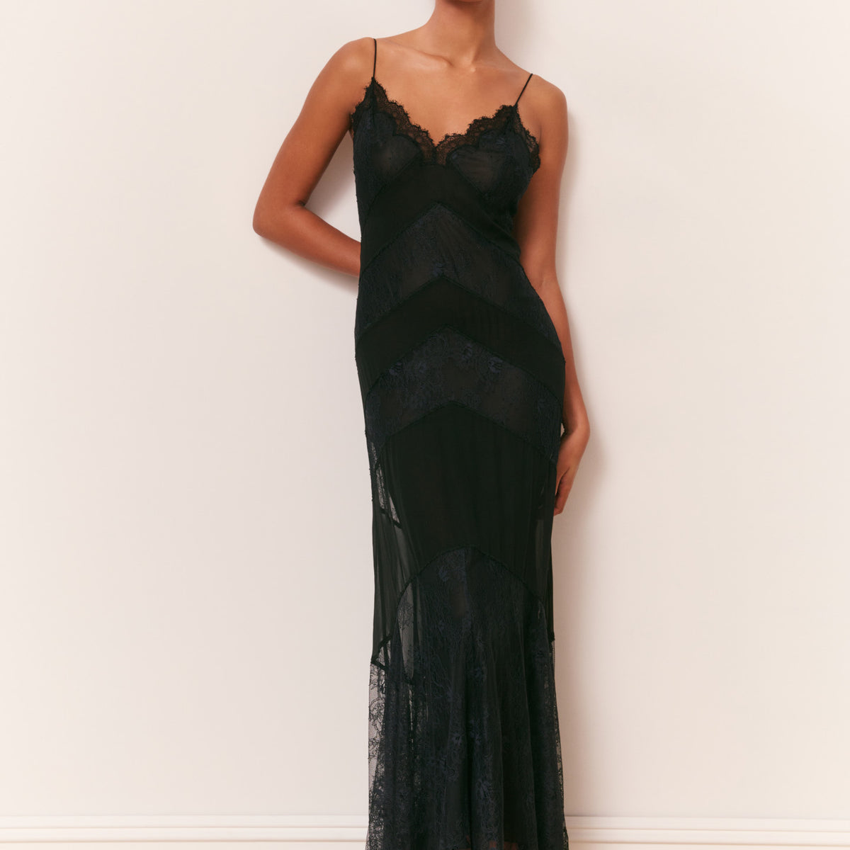 Astra Silk Lace Maxi Dress