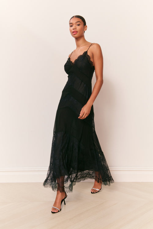 Astra Silk Lace Maxi Dress