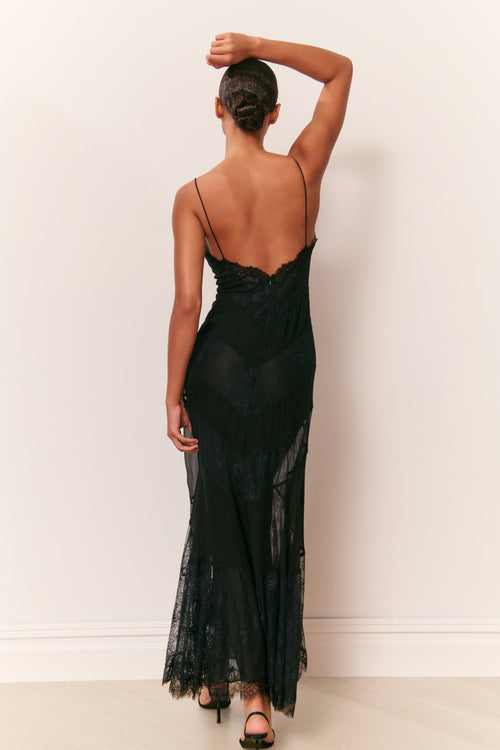 Astra Silk Lace Maxi Dress