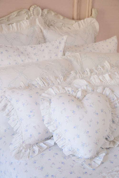 Atlantic Shore Ruffle Heart Pillow