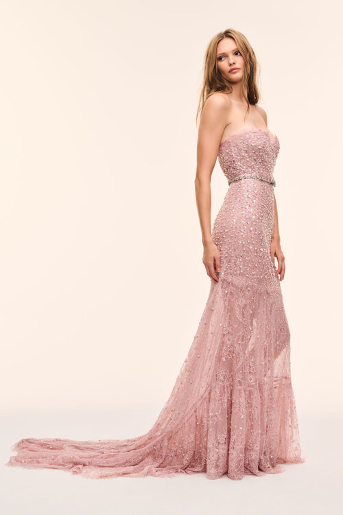 Avenel Beaded Lace Gown
