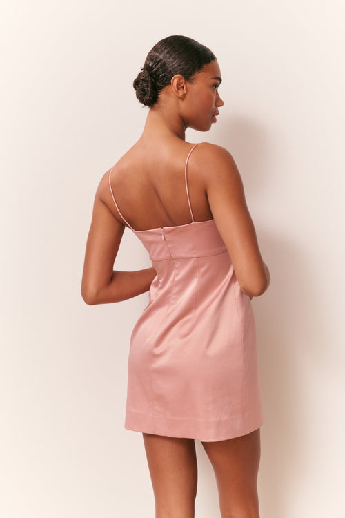 Avena Satin Bow Detail Mini Dress
