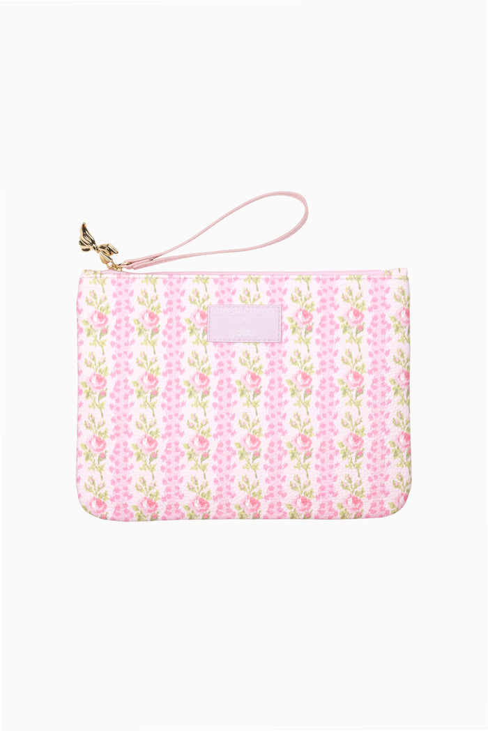 LoveShackFancy │ Yoobi Blooming Heirloom Vegan Leather Accessory Pouch with Wristlet