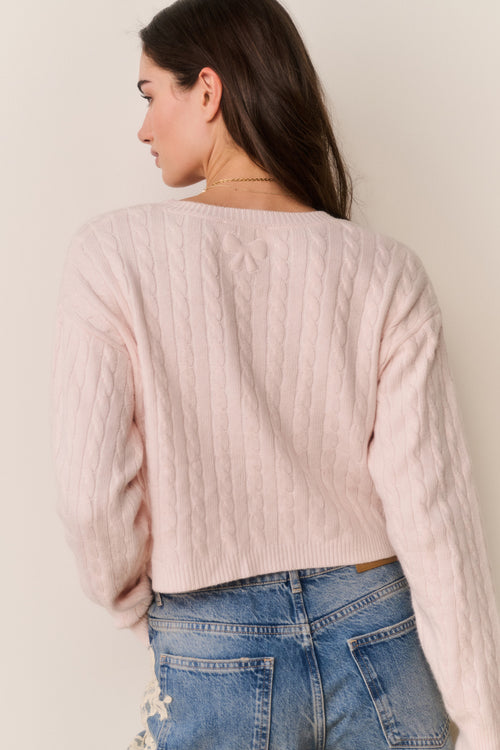 Filomena Cropped Cable Knit Pullover