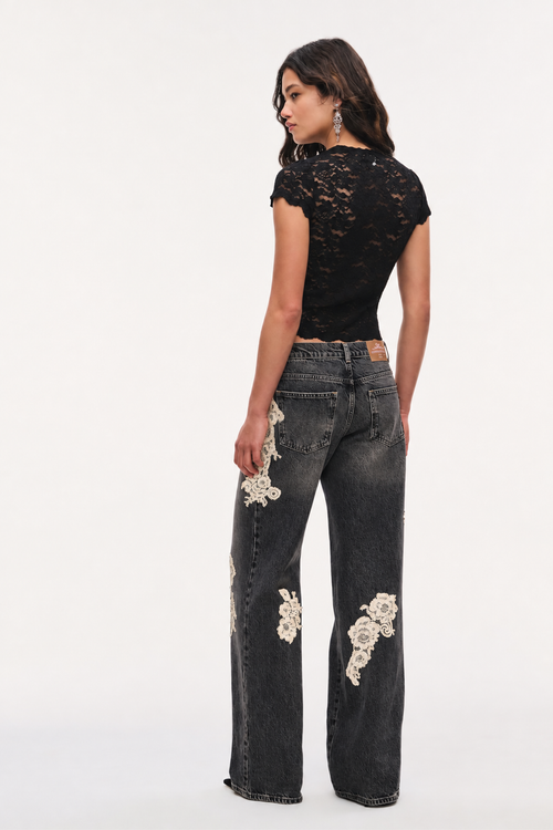 Bambie Lace Appliqué Jeans