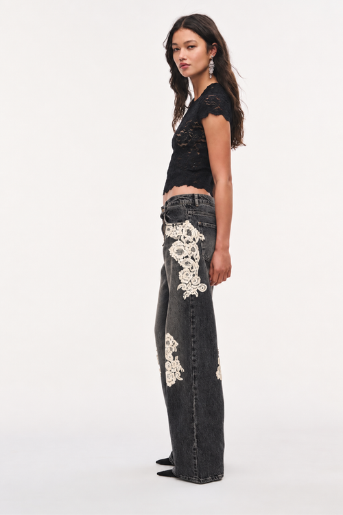 Bambie Lace Appliqué Jeans
