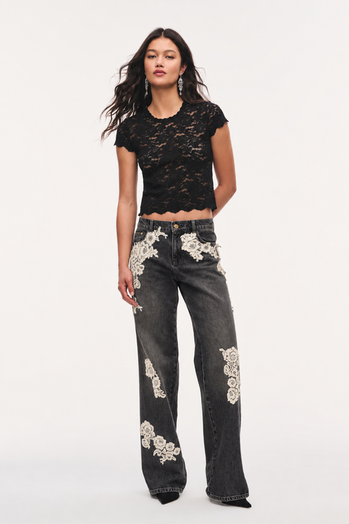 Bambie Lace Appliqué Jeans