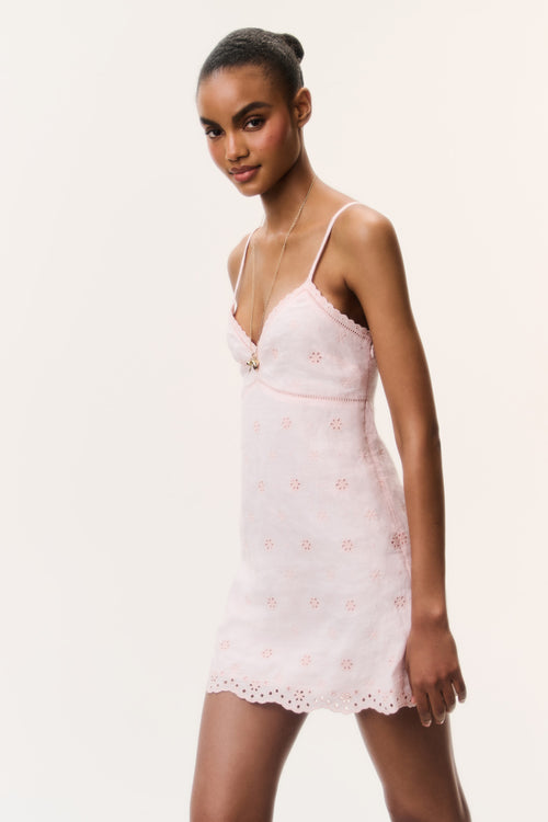 Becklyn Eyelet Linen Mini Dress