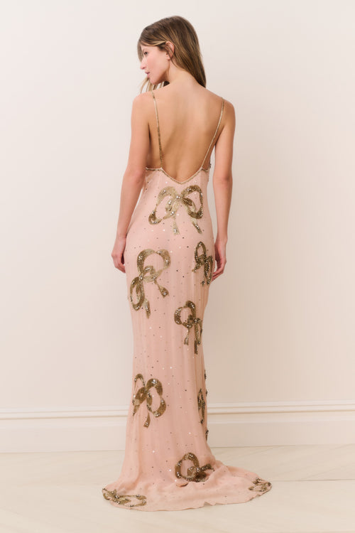 Berisa Beaded Bow Maxi Dress