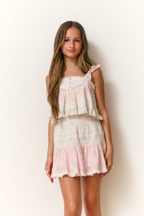 Girls Kiama Mixed Print Top