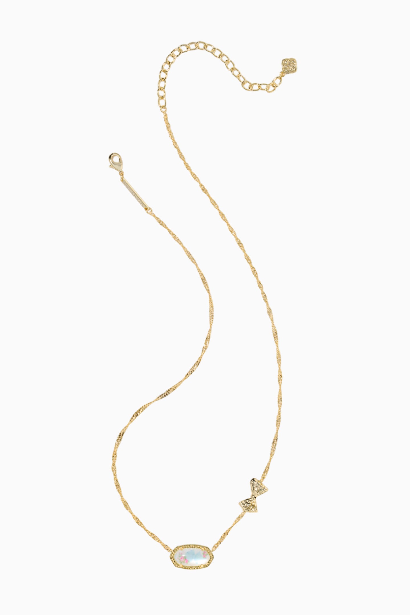 Kendra Scott x LoveShackFancy Rosa Beaux Blue Bow Elisa Necklace