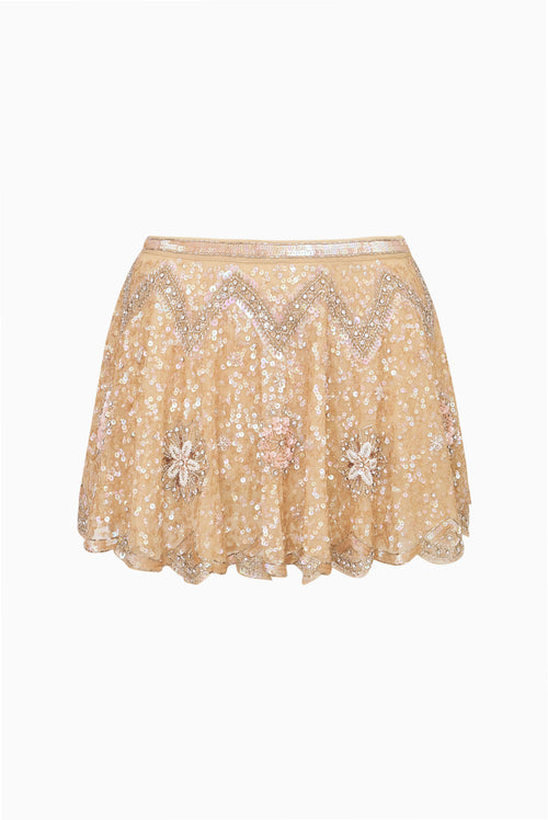 Bramble Beaded Sequin Mini Skirt