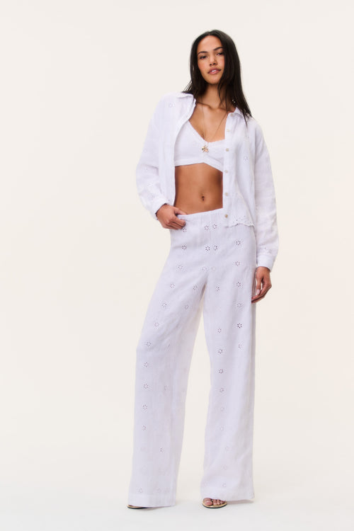 Cinna Eyelet Linen Pant