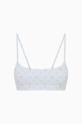 Floral-patterned crop top on a white background