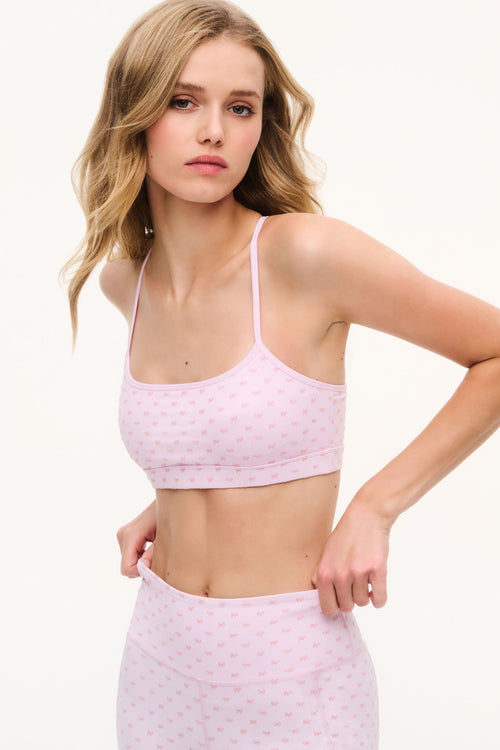 Cadelle Velvet Flock Bow Sports Bra