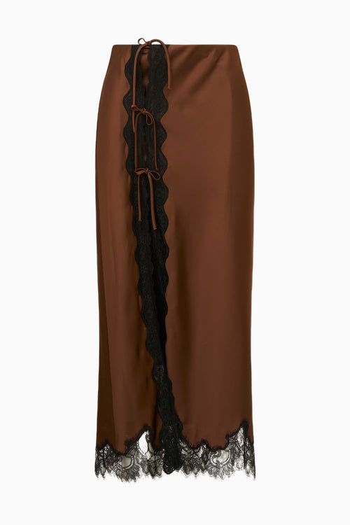 Calder Satin Midi Skirt