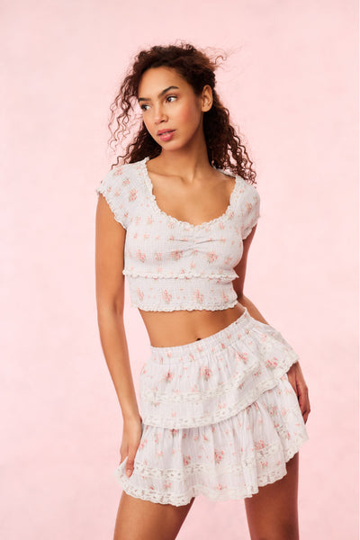 トップス Manon ribbon tops Blue Sculpt Knit Seven Top | Aritzia US