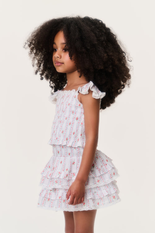 Little Girls Cherry Stripe Billie Skirt