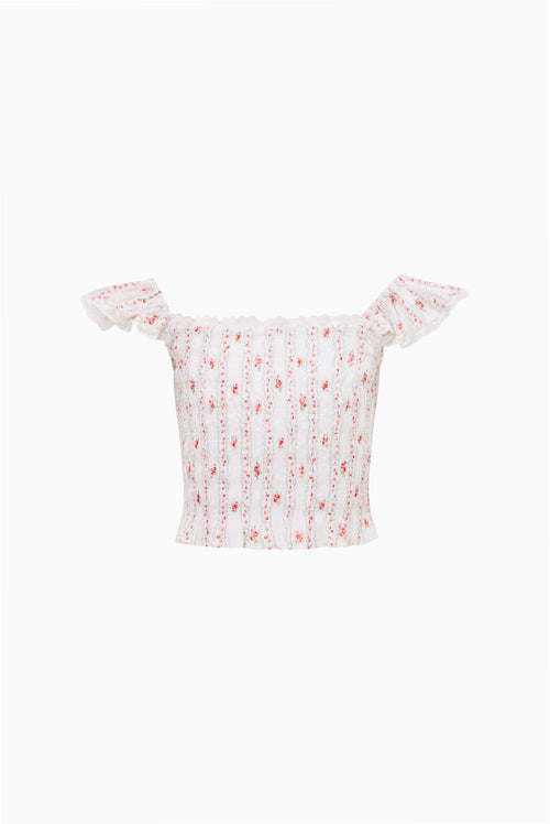 Little Girls Cherry Stripe Caspia Top