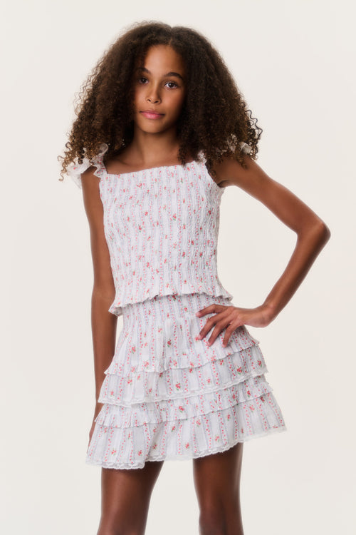 Tween Cherry Stripe Caspia Top