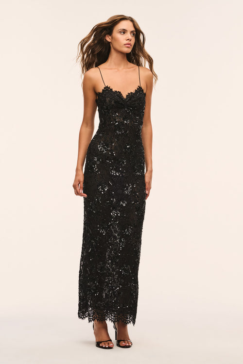 Ciona Embellished Lace Maxi Dress