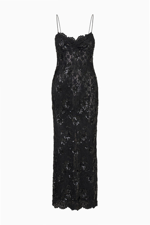 Ciona Embellished Lace Maxi Dress