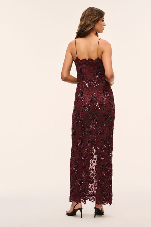 Ciona Embellished Lace Maxi Dress