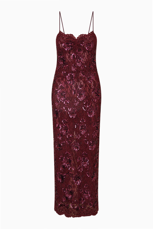 Ciona Embellished Lace Maxi Dress