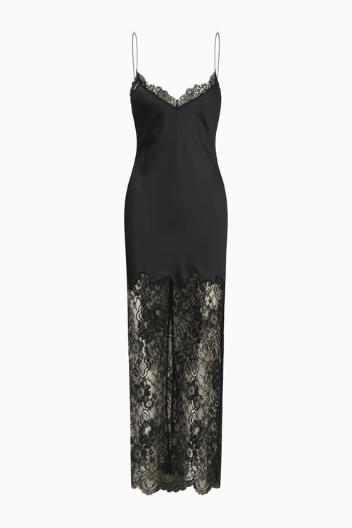 Circe Satin Lace Maxi Dress