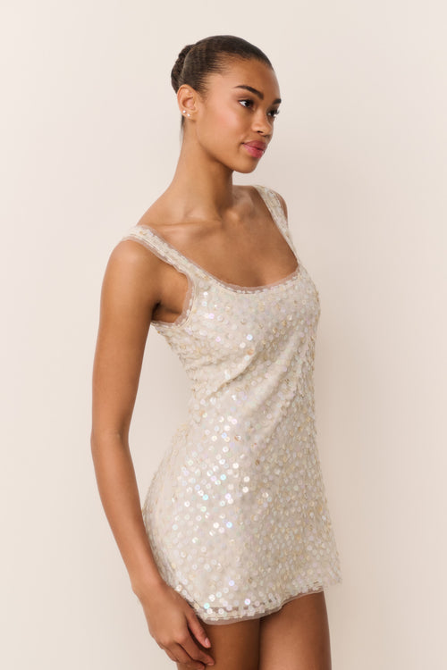 Ciris Shell Bead Mini Dress