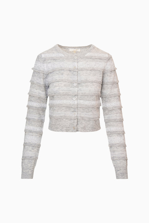 Claralise Alpaca-Blend Lace Stripe Cardigan
