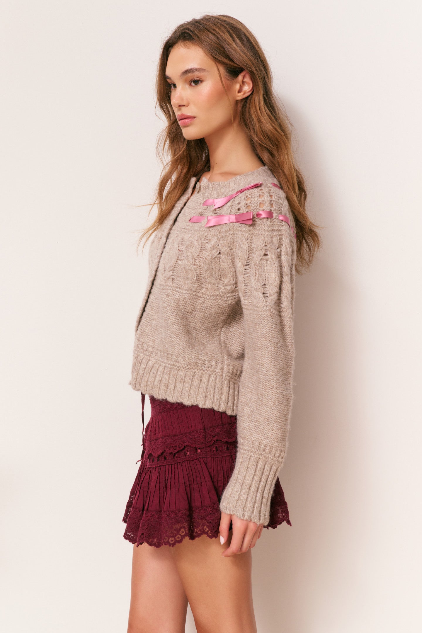 Clementian Alpaca-Blend Ribbon Cardigan