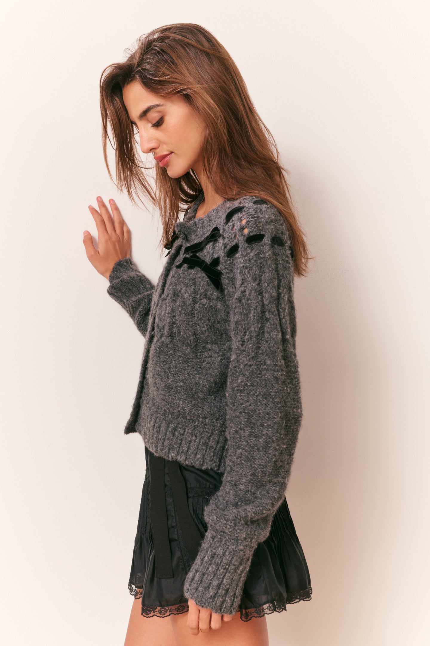 Clementian Alpaca-Blend Ribbon Cardigan