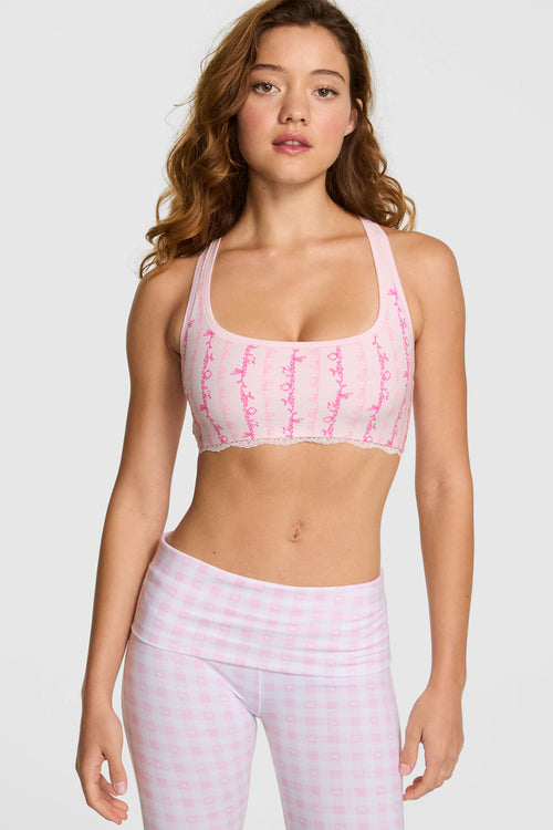 PINK x LoveShackFancy Cotton Racerback Bralette