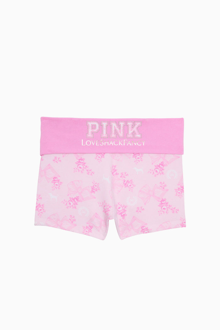 PINK x LoveShackFancy Cotton Foldover Micro Shorts