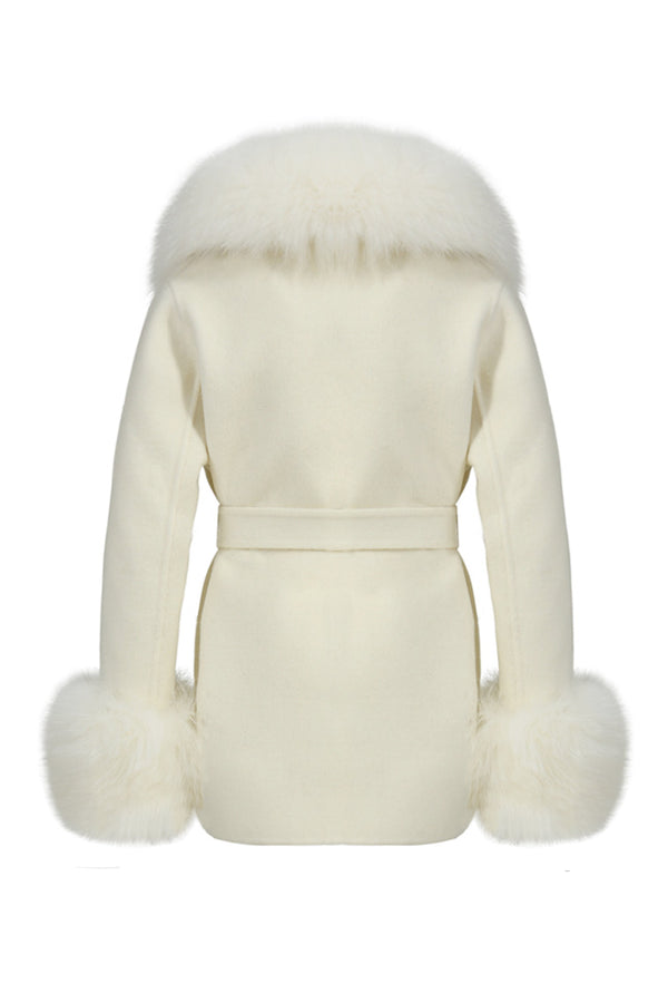 Susanna Chow Serina Cashmere Fur Collar Cape main image 0