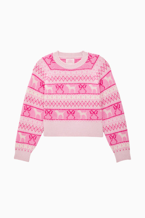 PINK x LoveShackFancy Fairisle Crew Boxy Full Sleeve Sweater