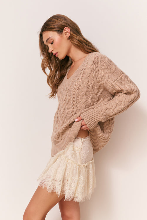 Croisette Cashmere Cable Knit Pullover