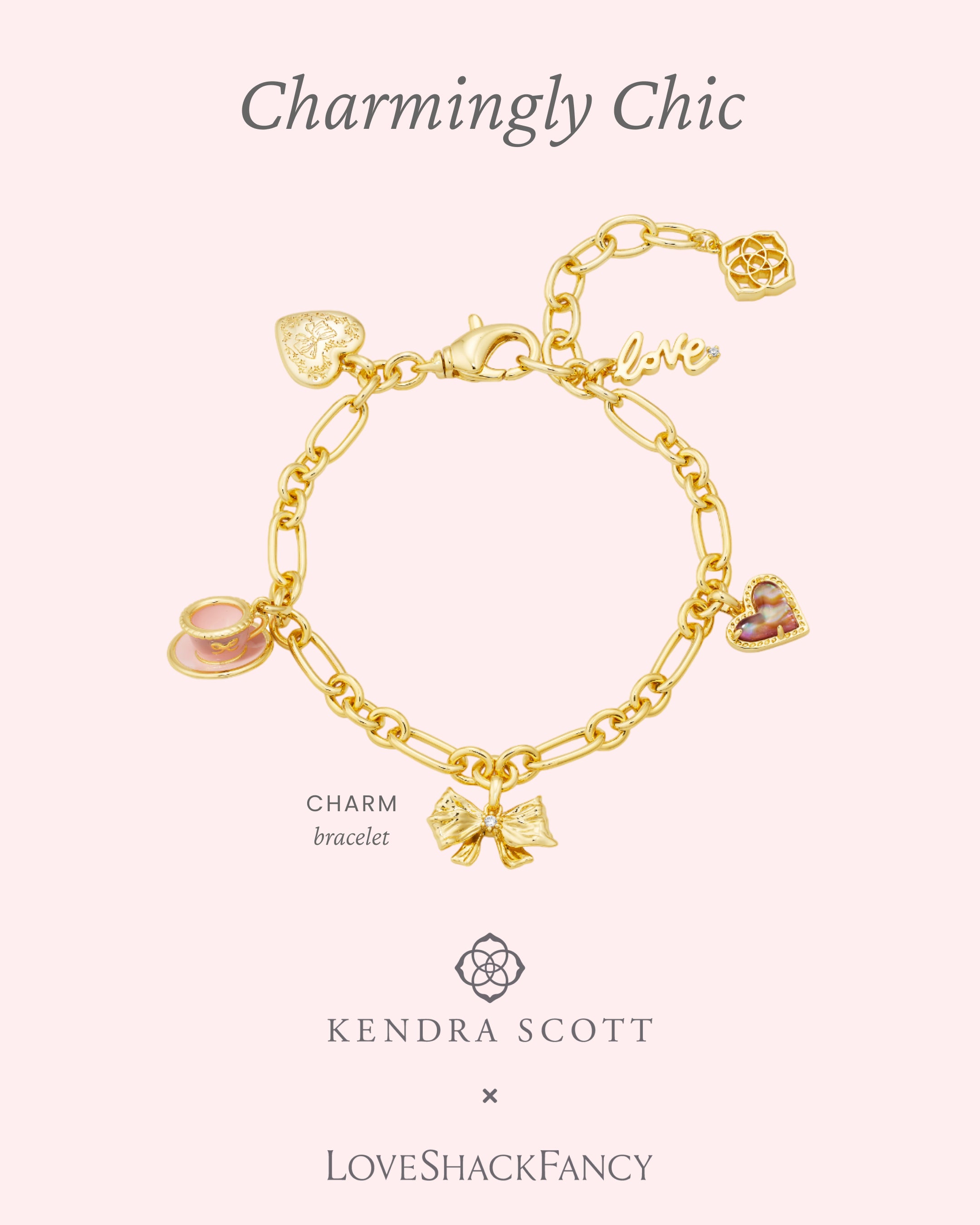 Charm bracelet from the Kendra Scott x LoveShackFancy collaboration